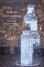 Load image into Gallery viewer, Cake stand Crystal Chandelier Wedding Cake Stand with LED Lights - Illusion 3 Tier Set
