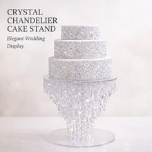 Load image into Gallery viewer, Luxury Cake stand Chandelier Crystal cake holder, Wedding cake base Glass beads + LED lights
