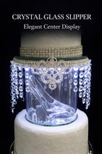 Load image into Gallery viewer, Rhinestone Glass Slipper Cake Separator – Crystal Wedding Cake Divider with LED Lights, Elegant Bridal Cake Display

