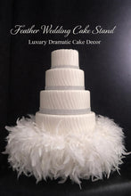 Load image into Gallery viewer, Feather Wedding Cake Stand | Luxury Dramatic Cake Display | Gatsby Crystal Riser | Custom Feather Cake Separator | Glam Wedding Decor
