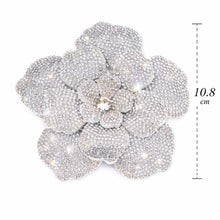 Load image into Gallery viewer, Silver Rhinestone Flower Cake Decoration Wedding Cake Embellishment Engagement cake brooch
