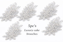 Load image into Gallery viewer, Crystal FLOWER Rhinestone Cake Brooch: Silver Wedding Cake Jewelry
