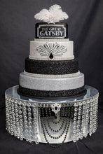 Load image into Gallery viewer, Vintage Pearl Wedding Cake Stand: Art Deco Crystal Gatsby Plate
