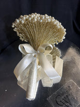 Load image into Gallery viewer, Pearl Bridal Bouquet: Vintage Style Glass Pearl Wedding Posy
