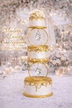 Load image into Gallery viewer, Hoop and Crystal Metal Cake Separator for Wedding &amp; Event Display cake
