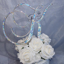 Load image into Gallery viewer, Luxury Swarovski Crystal Monogram Cake Topper – Personalised Letter, 6 inch
