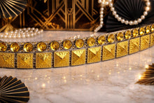 Load image into Gallery viewer, Art Deco Gold Cake Ribbon Trim | 1920s Gatsby Wedding Cake Banding | Vintage Gold Cake Border | Luxury Cake Decorating Ribbon
