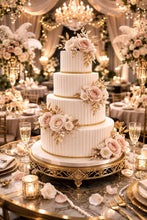 Load image into Gallery viewer, Art Deco Gold Cake Ribbon Trim | 1920s Gatsby Wedding Cake Banding | Vintage Gold Cake Border | Luxury Cake Decorating Ribbon
