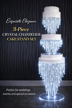 Load image into Gallery viewer, Crystal Chandelier Cake Stand with LED Light Tall cake stand 3 tier set Wedding &amp; Event Display stand
