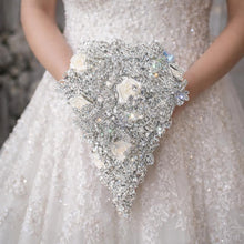 Load image into Gallery viewer, Diamante Brooch Bouquet: Crystal Rhinestone Wedding Cascade
