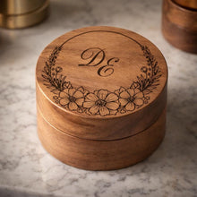 Load image into Gallery viewer, Personalized Wooden Ring Box Wedding Ceremony, Engagement Valentine’s Day Gift, Custom Engraved Proposal Holder, Bridal Gift for Her

