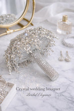 Load image into Gallery viewer, Wedding bouquet Crystal Rhinestone round posy Brides Bouquet Non Floral Keepsake Crystal wedding flowers

