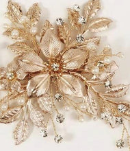 Load image into Gallery viewer, Champagne Bridal Bouquet Gold Wedding Bouquet Luxury Keepsake Flower Bouquet Pearl Bride Bouquet Gatsby 1920's style
