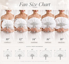 Load image into Gallery viewer, Ostrich Feather Wedding Fan: Rhinestone Crystal Bridal Hand Fan
