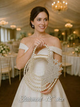 Load image into Gallery viewer, Pearl Bridal Bouquet, Rhinestone Flower,Art Deco style Elegant Wedding Accessory

