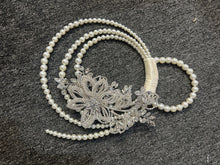 Load image into Gallery viewer, Pearl Bridal Bouquet, Rhinestone Flower,Art Deco style Elegant Wedding Accessory
