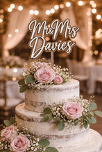 Load image into Gallery viewer, Last name topper, Rustic Personalized Cake Topper, Custom Script Wedding Cake Topper, Mr &amp; Mrs Cake Topper for Engagment Cake Topper
