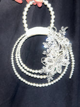 Load image into Gallery viewer, Pearl Bridal Bouquet, Rhinestone Flower,Art Deco style Elegant Wedding Accessory
