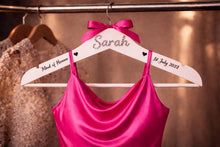 Load image into Gallery viewer, Personalised Hangers/ Swarovski crystal name Engraved Hangers Bride &amp; Bridesmaid/Wedding Gift/ Bridal Dress Hanger/Wedding Hanger/
