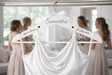 Load image into Gallery viewer, Personalised Hangers/ Swarovski crystal name Engraved Hangers Bride &amp; Bridesmaid/Wedding Gift/ Bridal Dress Hanger/Wedding Hanger/
