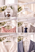 Load image into Gallery viewer, Personalised Hangers/Engraved Hangers Bride &amp; Bridesmaid/Wedding Gift/Personalized Bridal Dress Hanger/Wedding Hanger/ Wedding favors/Hanger
