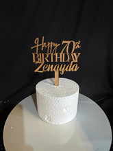 Load image into Gallery viewer, Birthday Cake Topper, Happy 50th Birthday Cake Topper, Custom name decor, Personalised wood Birthday Topper 18th 21st 30th 40th 60th
