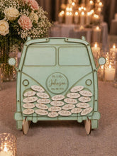 Load image into Gallery viewer, Personalised Campervan Wedding Guest Book – Surfboard Drop Box Alternative Guest book Personalized Rustic Retro guest book
