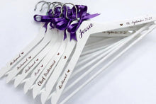 Load image into Gallery viewer, Personalised Wedding Hanger, Bride Hanger, Engraved Wooden Hanger, Bridesmaid Gift, Custom Wedding Dress Hanger, Name Role Date with hearts
