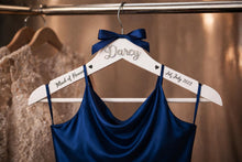 Load image into Gallery viewer, Personalised Hangers/ Swarovski crystal name Engraved Hangers Bride &amp; Bridesmaid/Wedding Gift/ Bridal Dress Hanger/Wedding Hanger/
