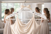Load image into Gallery viewer, Personalised Hangers/ Swarovski crystal name Engraved Hangers Bride &amp; Bridesmaid/Wedding Gift/ Bridal Dress Hanger/Wedding Hanger/
