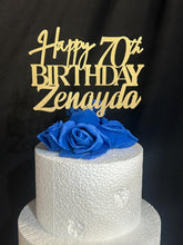 Load image into Gallery viewer, Birthday Cake Topper, Happy 50th Birthday Cake Topper, Custom name decor, Personalised wood Birthday Topper 18th 21st 30th 40th 60th
