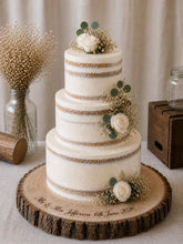 Load image into Gallery viewer, Personalised Log Slice Cake Stand — Seconds / Imperfect Quality Discounted Option
