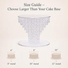 Load image into Gallery viewer, Luxury Cake stand Chandelier Crystal cake holder, Wedding cake base Glass beads + LED lights
