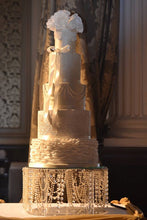 Load image into Gallery viewer, Wedding cake stand, Pearl &amp; crystal cake plate. by Crystal wedding uk
