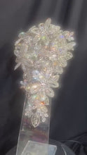 Load and play video in Gallery viewer, Diamante Flower Bouquet: Crystal Rhinestone wedding Bridal Bouquet 8" x 13" -Handmade to order
