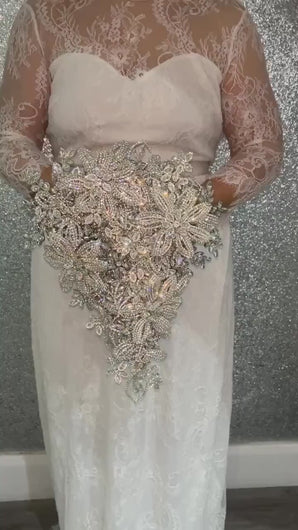 Premium Super SHINY Diamante Brooch Bridal Bouquet:  crystal bouquet