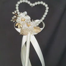 Load and play video in Gallery viewer, Pearl Heart Flower Girl Wand: Ivory Wedding Wand
