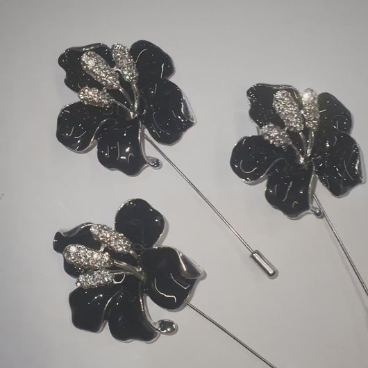 White Flower Boutonniere: Rhinestone Wedding Buttonhole
