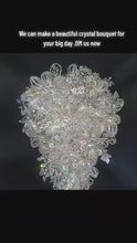 Load and play video in Gallery viewer, Wedding bouquet Rhinestone Cascade Brides Bouquet Crystal brides Bouquet, Non Floral Keepsake
