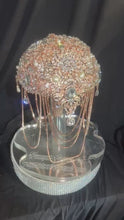 Load and play video in Gallery viewer, Rose Gold Crystal Brooch Wedding Bouquet: Handmade Jewel Cascade
