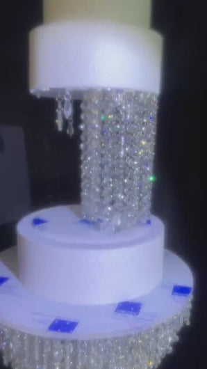 Crystal illusion Wedding Cake Stand with LED Lights Wedding cake display (Set of 3pcs - 8-12-16")