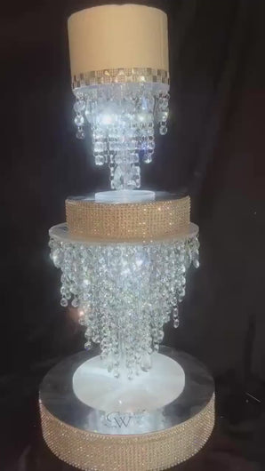 Wedding Cake Stand Luxury  cake holder Wedding Event decor cake Display plate + Light up cake base