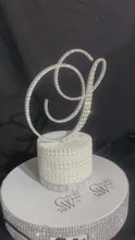 Load and play video in Gallery viewer, Swarovski Crystal Cake Topper: 5" Monogram Rhinestone Letter

