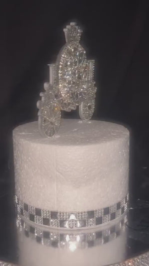 Personalized Crystal Carriage Cake Topper: Luxury Swarovski Initial Monogram topper