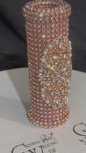 Load and play video in Gallery viewer, Rhinestone &amp; Pearl Wedding Bouquet Holder: Glam Crystal Diamonte
