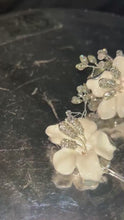 Load and play video in Gallery viewer, White flower wrist corsage and Boutonniere set  wedding or Prom corsage.
