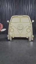 Load and play video in Gallery viewer, Personalised Campervan Wedding Guest Book – Surfboard Drop Box Alternative Guest book  Personalized Rustic Retro  guest book
