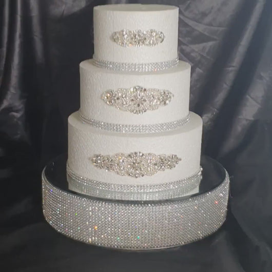 Cake Stand Mirror Top Wedding cake Display base Heavy Duty Rhinestone Cake Riser Glam Cake Stand Custom Wedding Decor Crystal cake holder