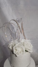 Load and play video in Gallery viewer, Swarovski Crystal Cake toppers 5&#39;&#39; [ Any Letter monogram custom cake topper [  bling cake topper [ rhinestone cake topper
