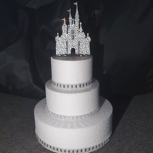 Swarovski Crystal Castle Cake Topper: Fairytale Wedding Decoration
